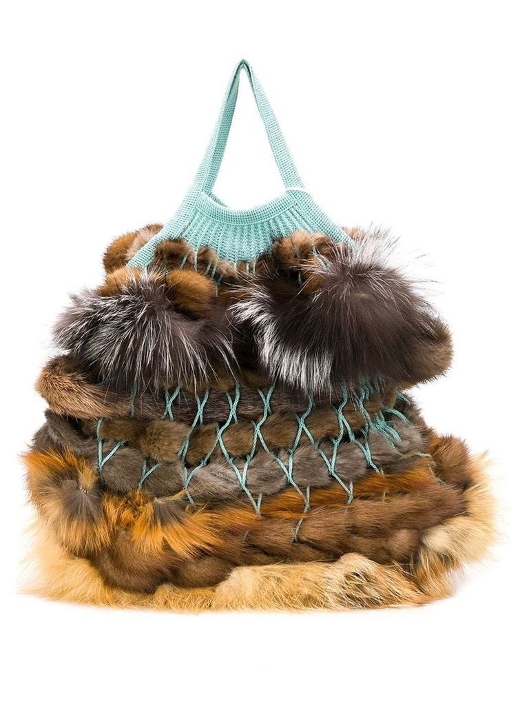 Liska Danak fur trimmed bag - Brown
