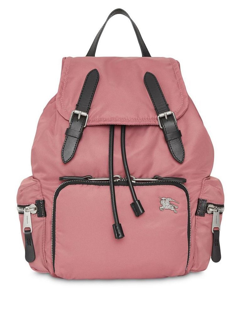 Burberry The Medium Rucksack in Puffer Nylon and Leather - PINK