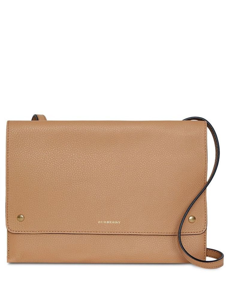 Burberry Leather Pouch with Detachable Strap - NEUTRALS
