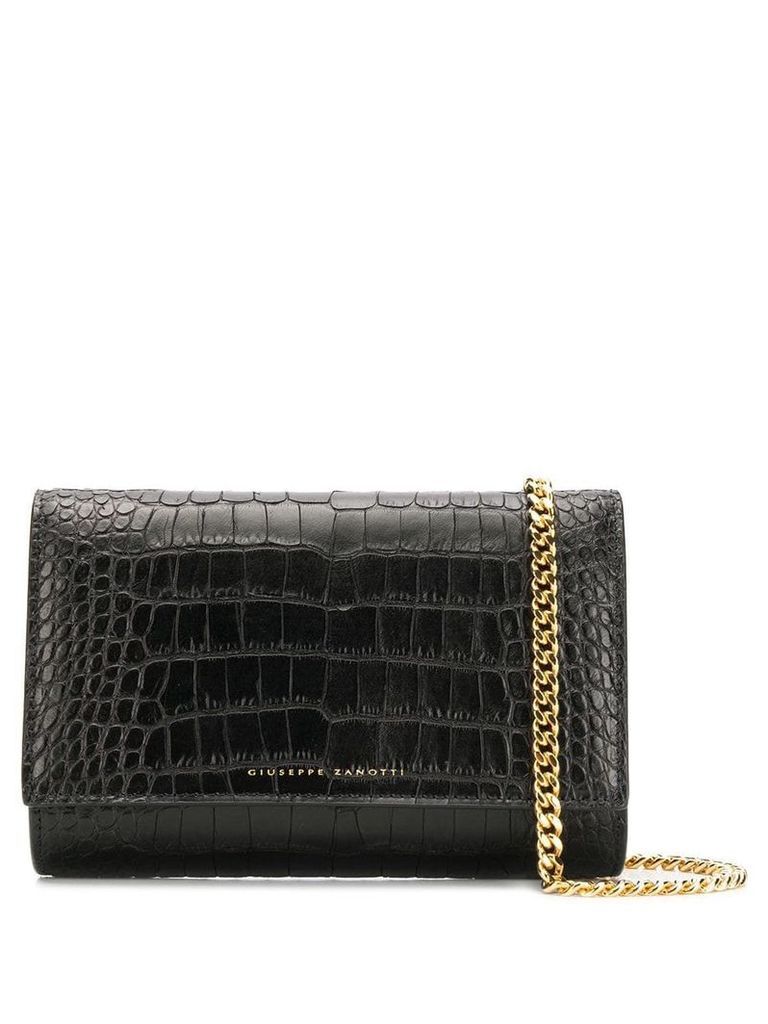 Giuseppe Zanotti crocodile style clutch bag - Black