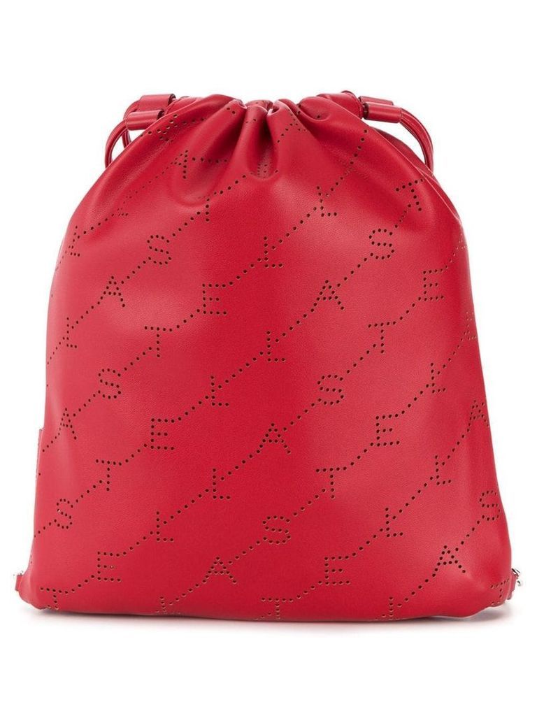 Stella McCartney mini monogram drawstring bag - Red