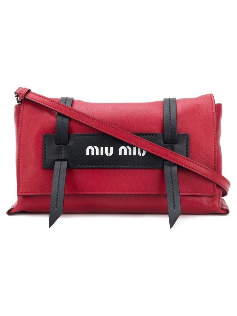 Miu Miu front logo crossbody bag - Red