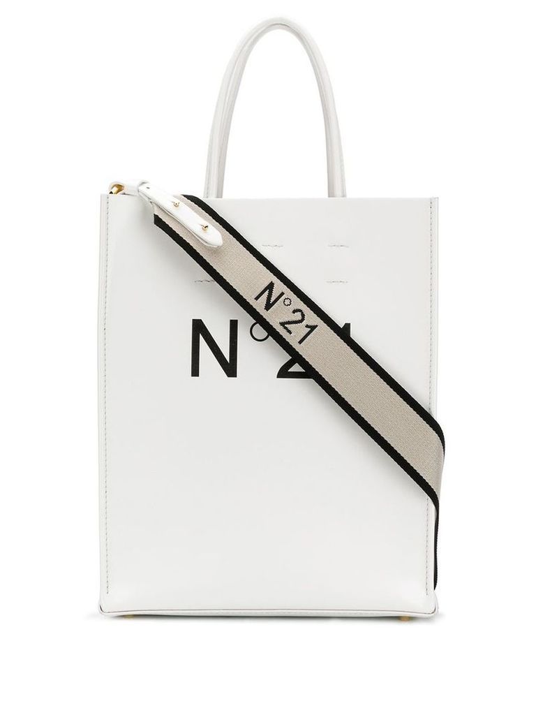 Nº21 logo shopping tote - White