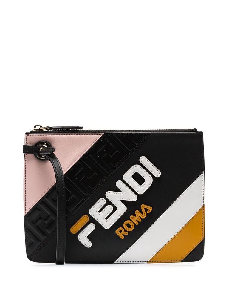 Fendi Fendi Mania Triplette XS leather clutch bag - Black