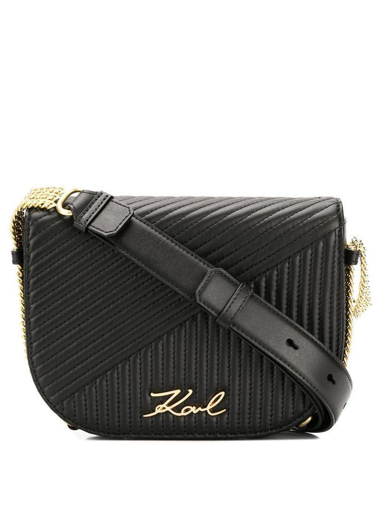 Karl Lagerfeld K/Signature quilted shoulder bag - Black