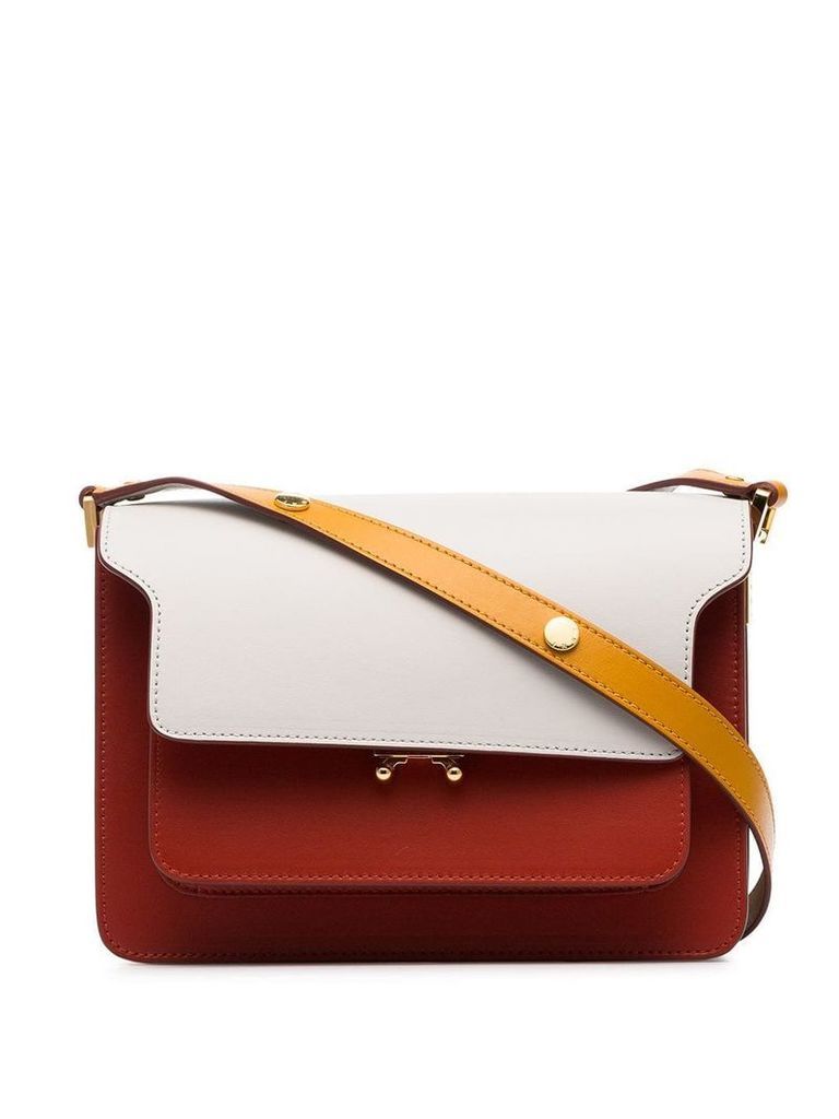 Marni white, yellow and red trunk small leather shoulder bag