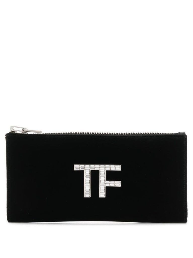 Tom Ford logo plaque clutch bag - Black