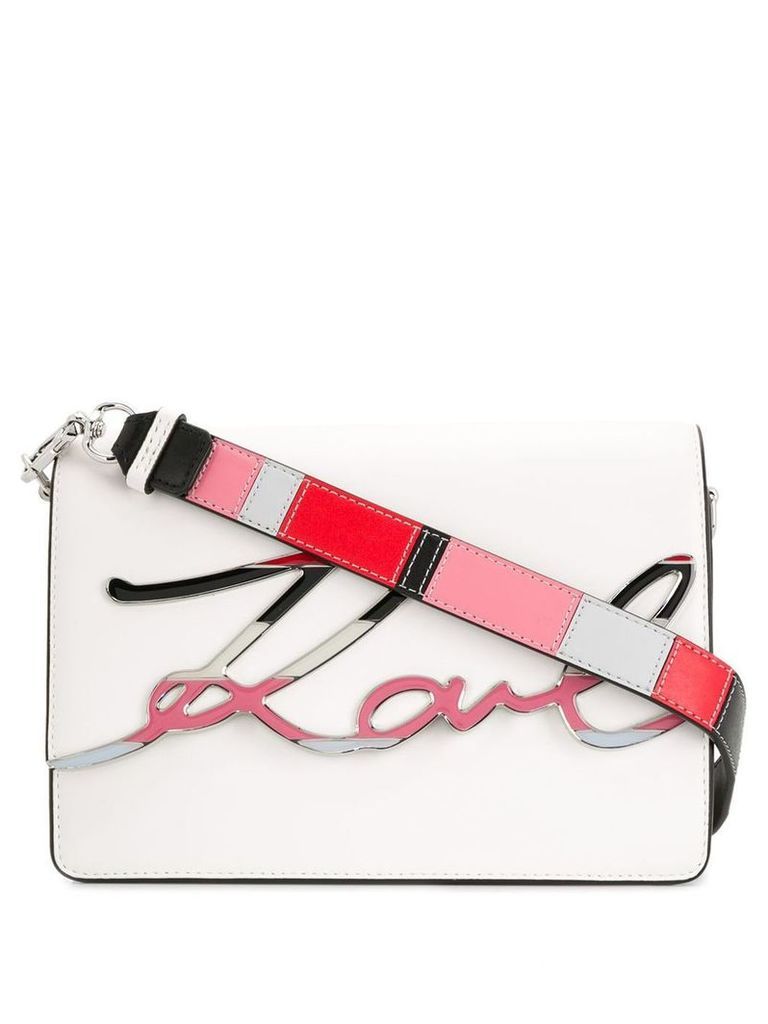 Karl Lagerfeld K/Signature Special Enamel crossbody bag - White