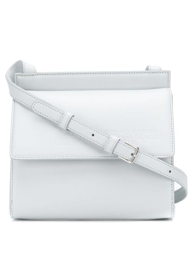 Calvin Klein 205W39nyc embossed flap cross-body bag - White