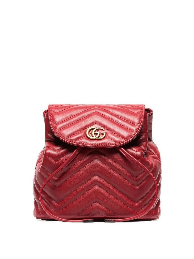 Gucci red Marmont quilted leather backpack