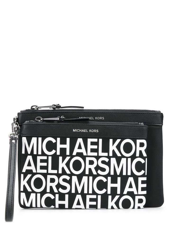 Michael Michael Kors logo clutch bag - Black
