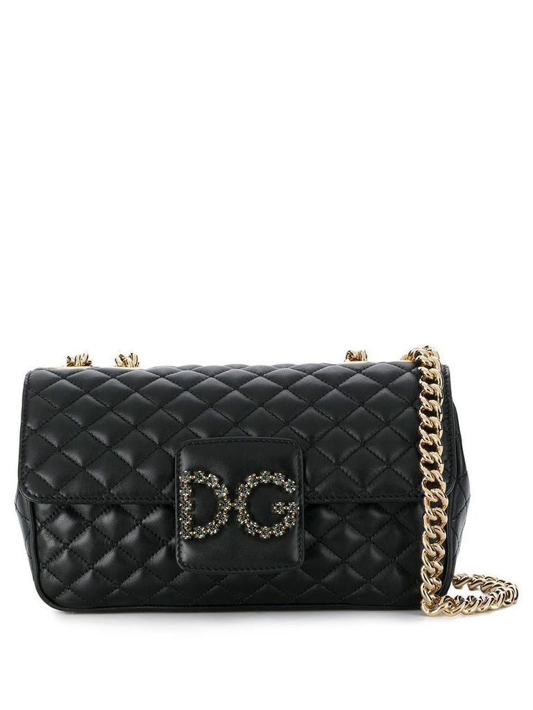 Dolce & Gabbana quilted logo shoulder bag - Black
