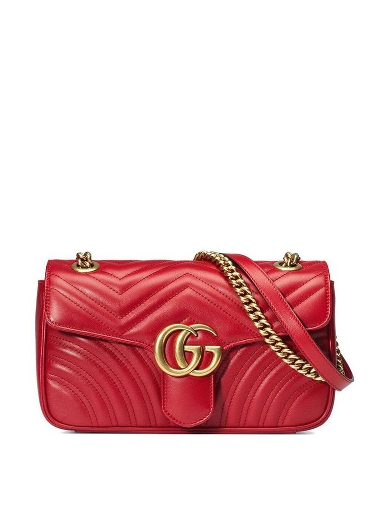 Gucci GG Marmont small leather matelassé shoulder bag - Red