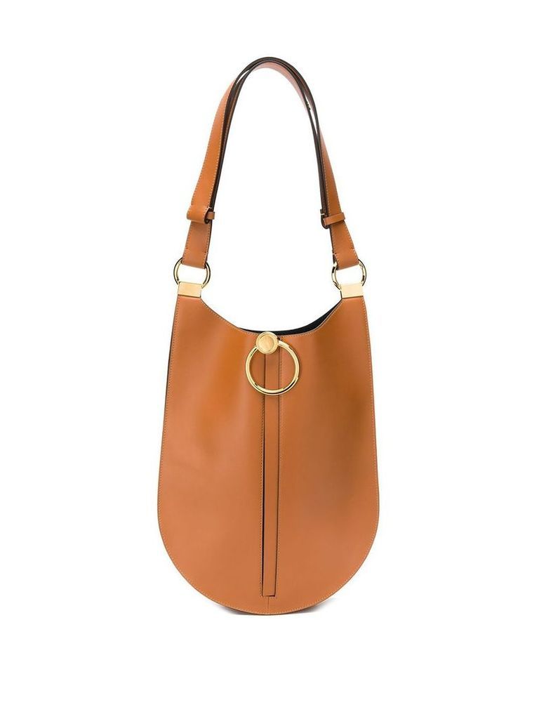 Marni curved flat shoulder bag - Brown