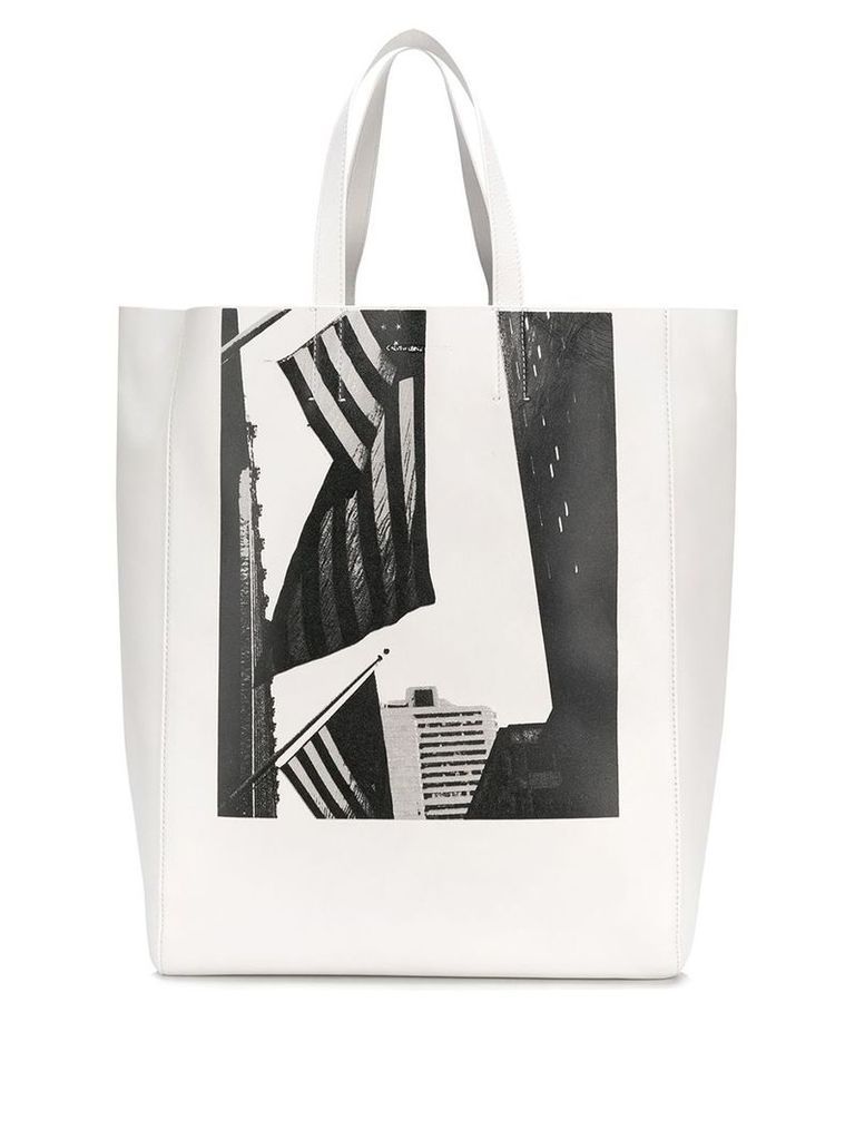 Calvin Klein 205W39nyc X Andy Warhol American flag tote bag - White