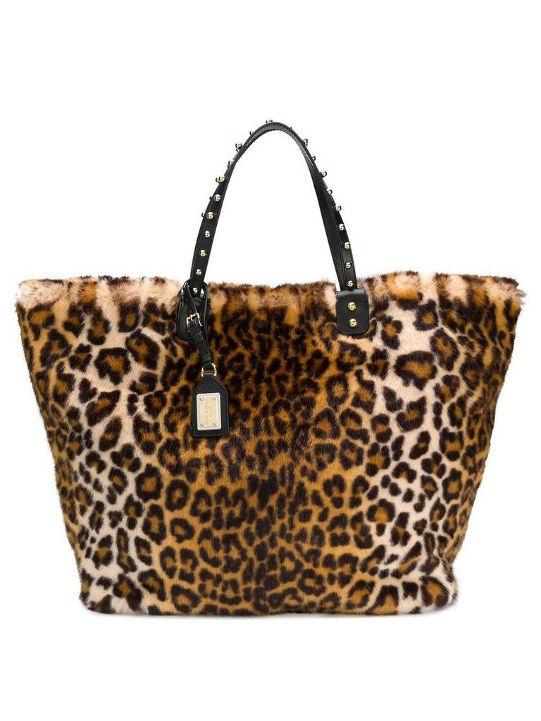 Dolce & Gabbana leopard print tote bag - NEUTRALS