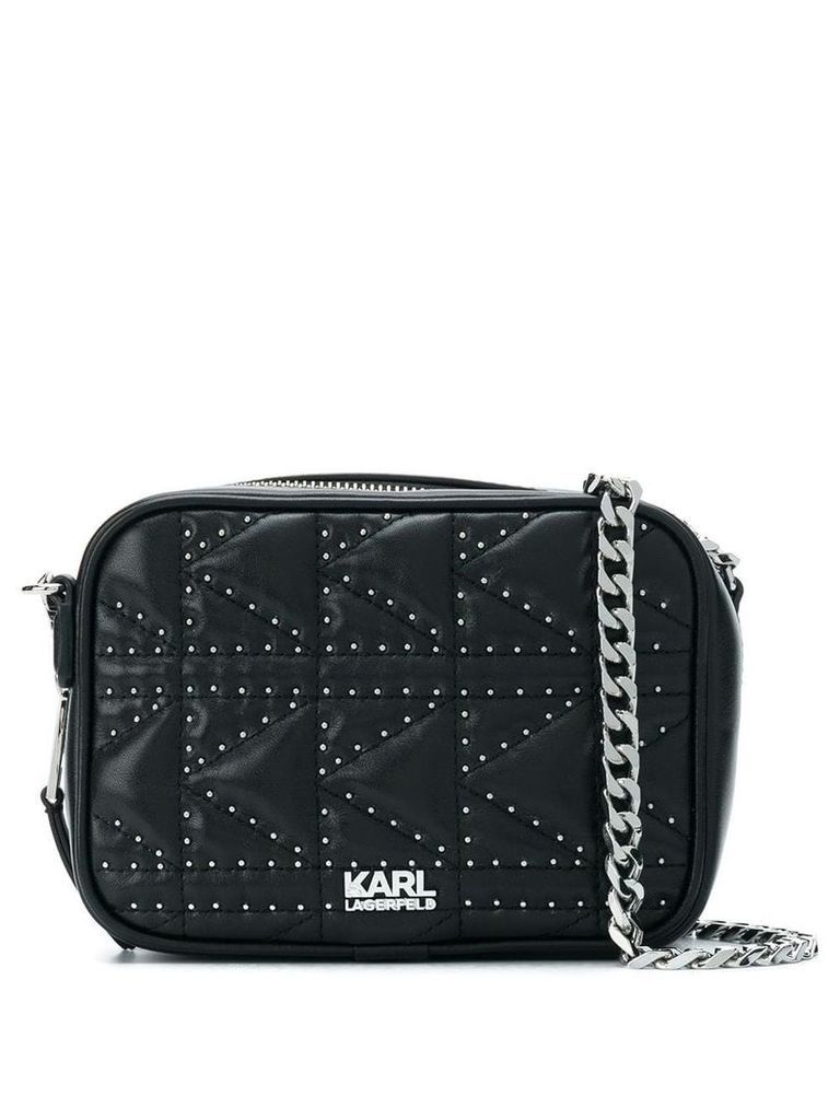 Karl Lagerfeld K/Klassik quilted stud camera bag - Black