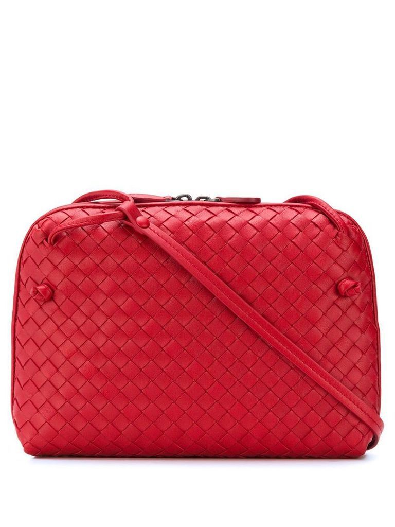 Bottega Veneta intrecciato weave crossbody bag - Red
