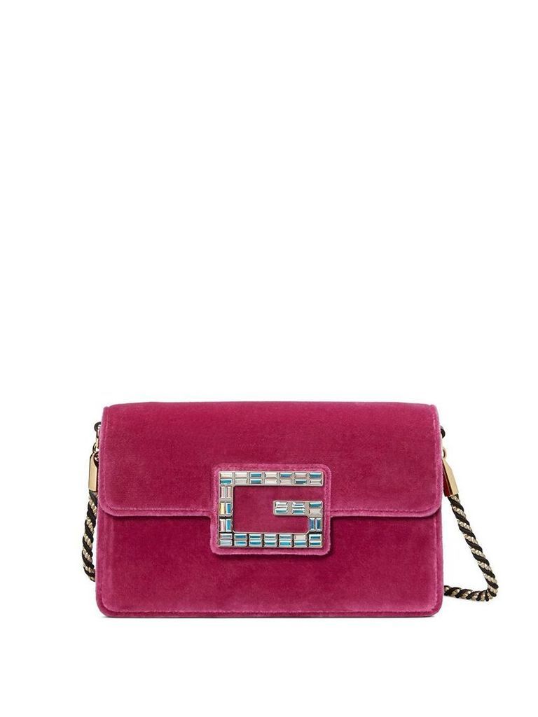 Gucci pink velvet Shoulder bag with Square G