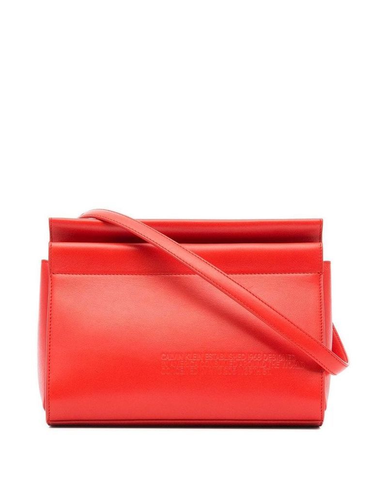 Calvin Klein 205W39nyc red top zip leather cross-body bag