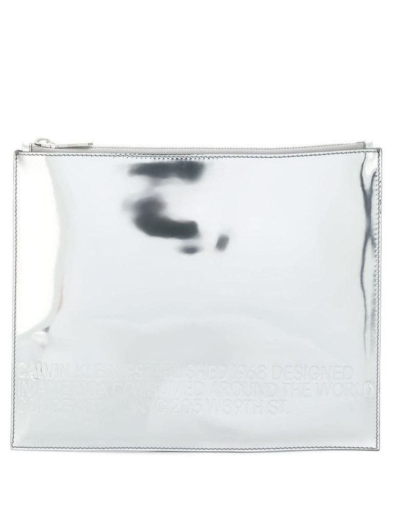 Calvin Klein top zip clutch bag - Metallic