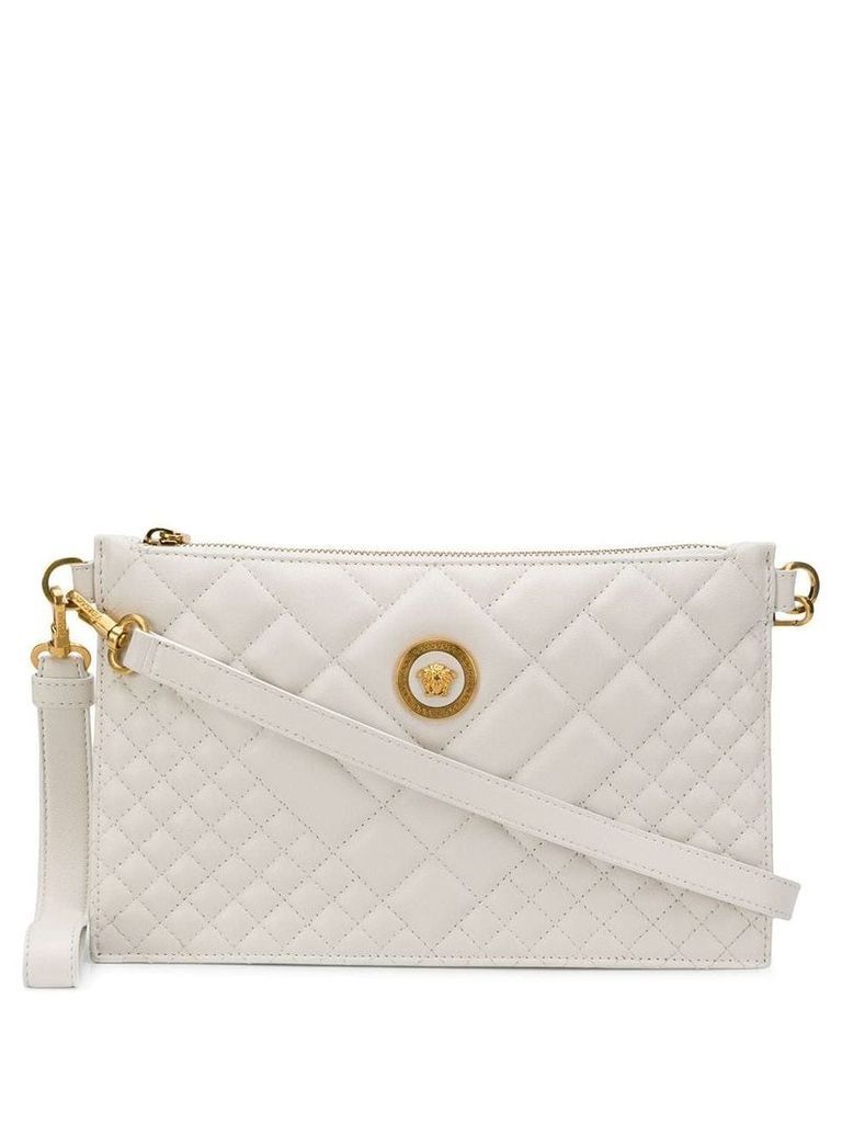 Versace quilted Medusa clutch bag - White