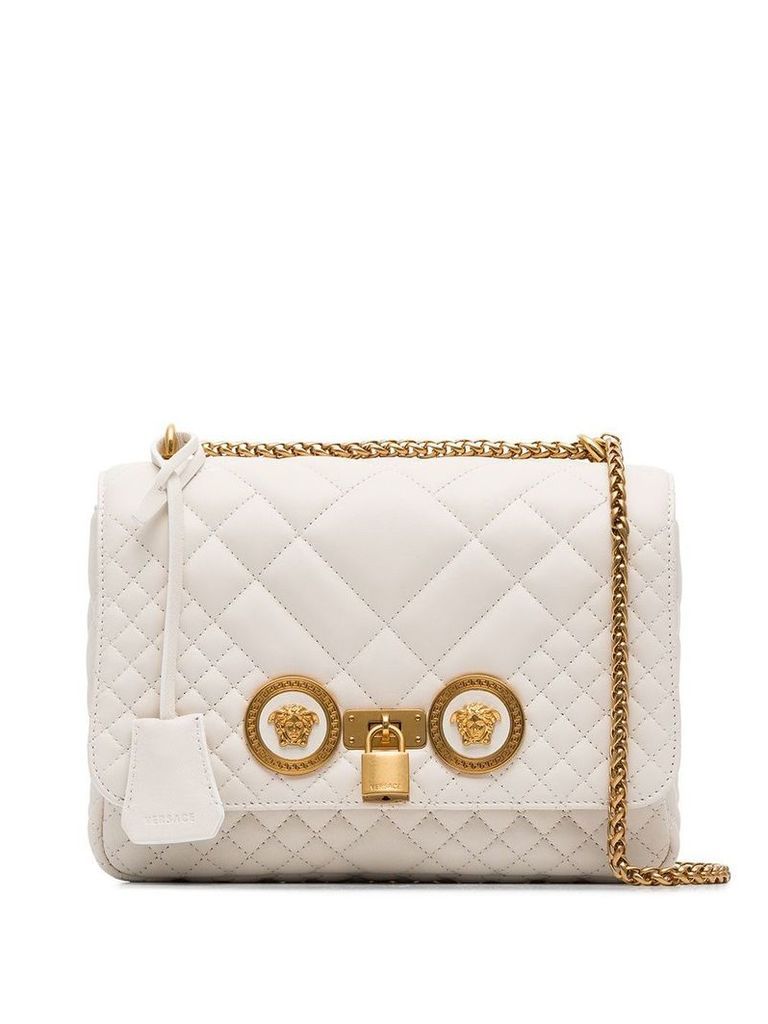 Versace white quilted chain shoulder bag