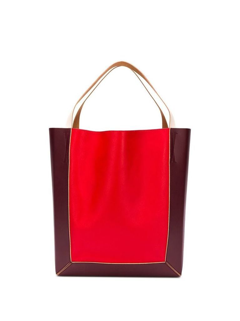 Marni colourblock shopper tote - Red