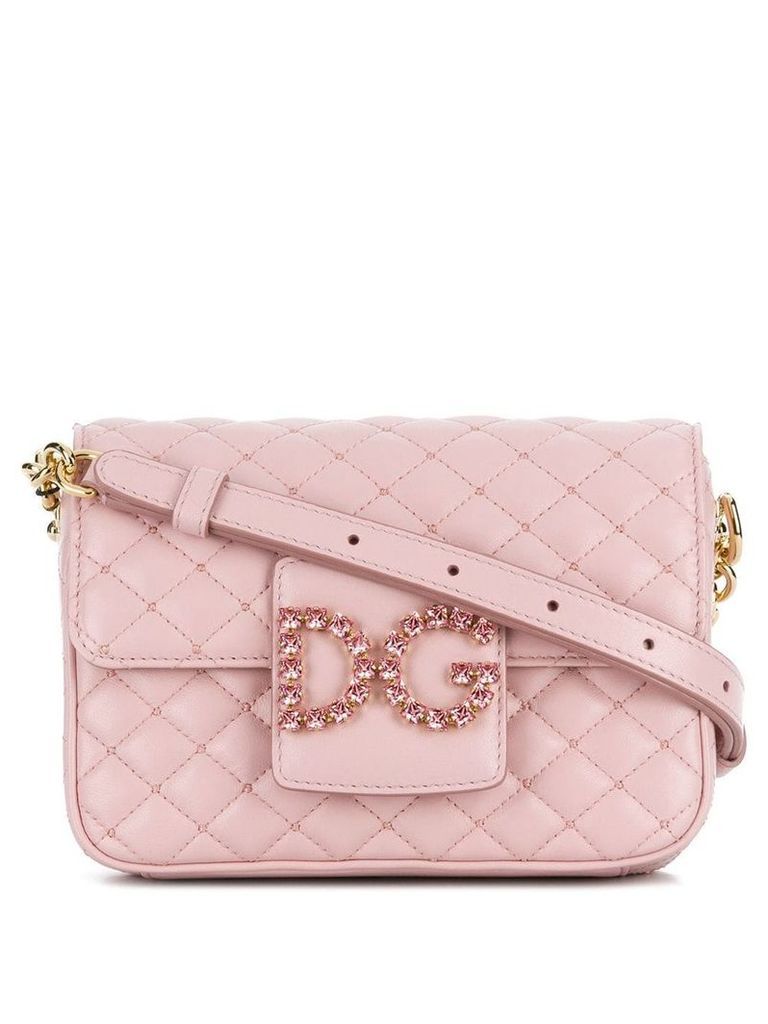 Dolce & Gabbana foldover logo crossbody bag - PINK