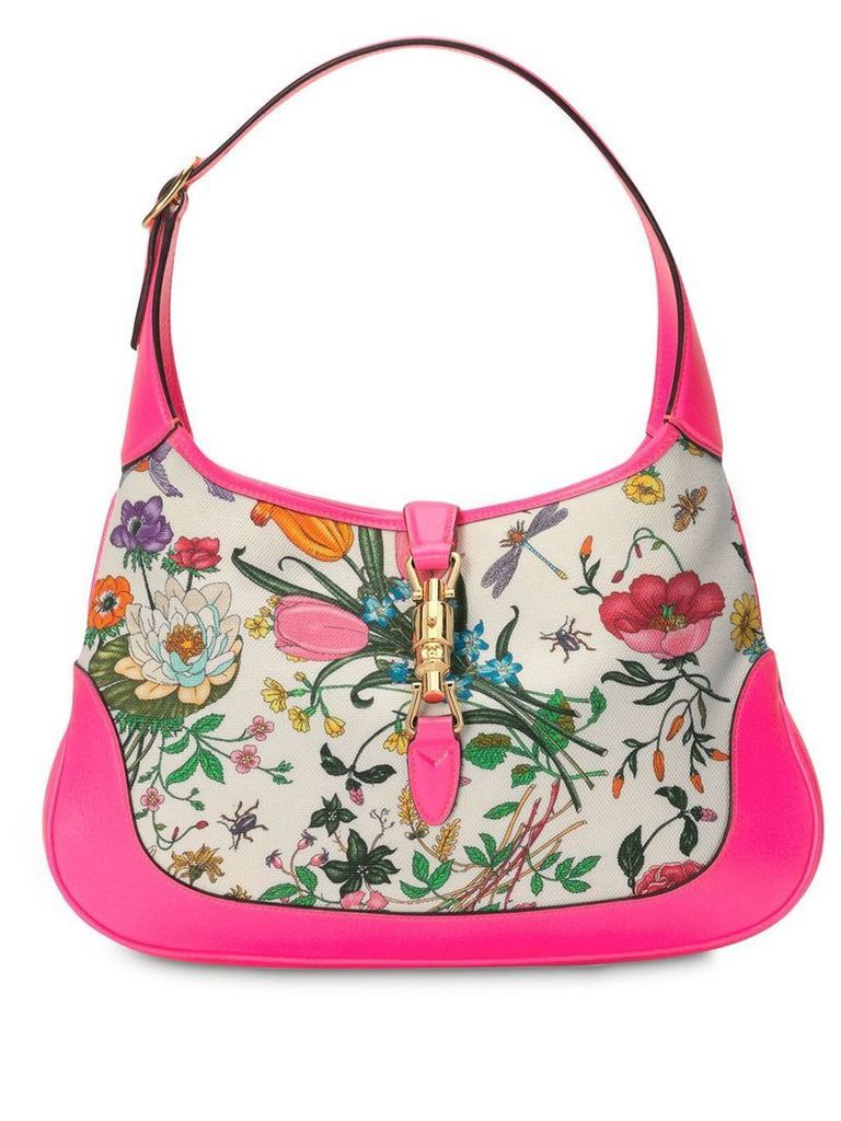 Gucci Jackie medium Flora hobo bag - PINK