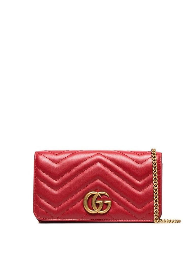 Gucci Marmont chevron quilted leather bag - Red
