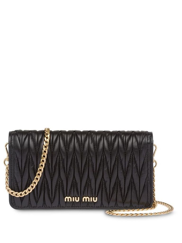 Miu Miu Matelassé leather mini bag - Black
