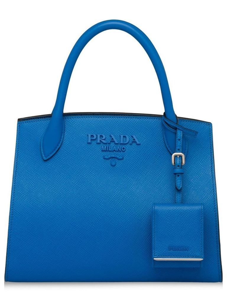 Prada monochrome Saffiano leather tote bag - Blue