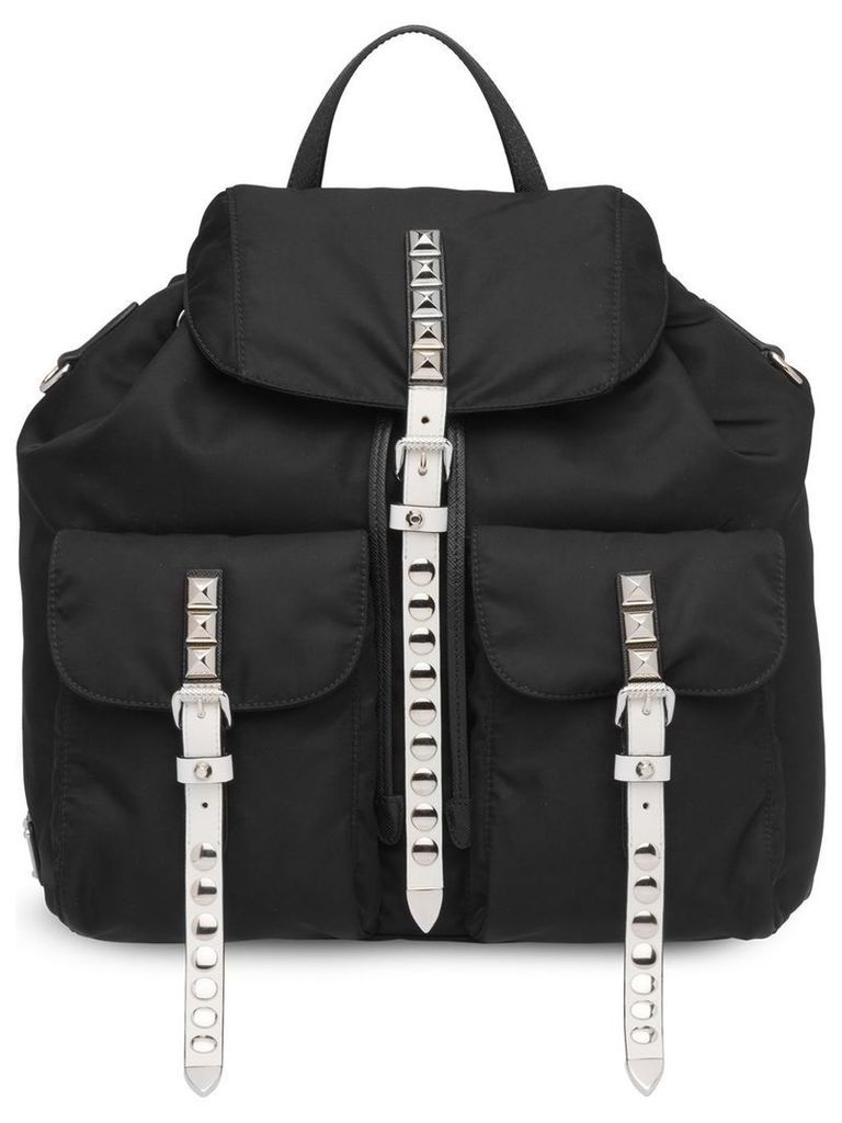 Prada studded nylon backpack - Black
