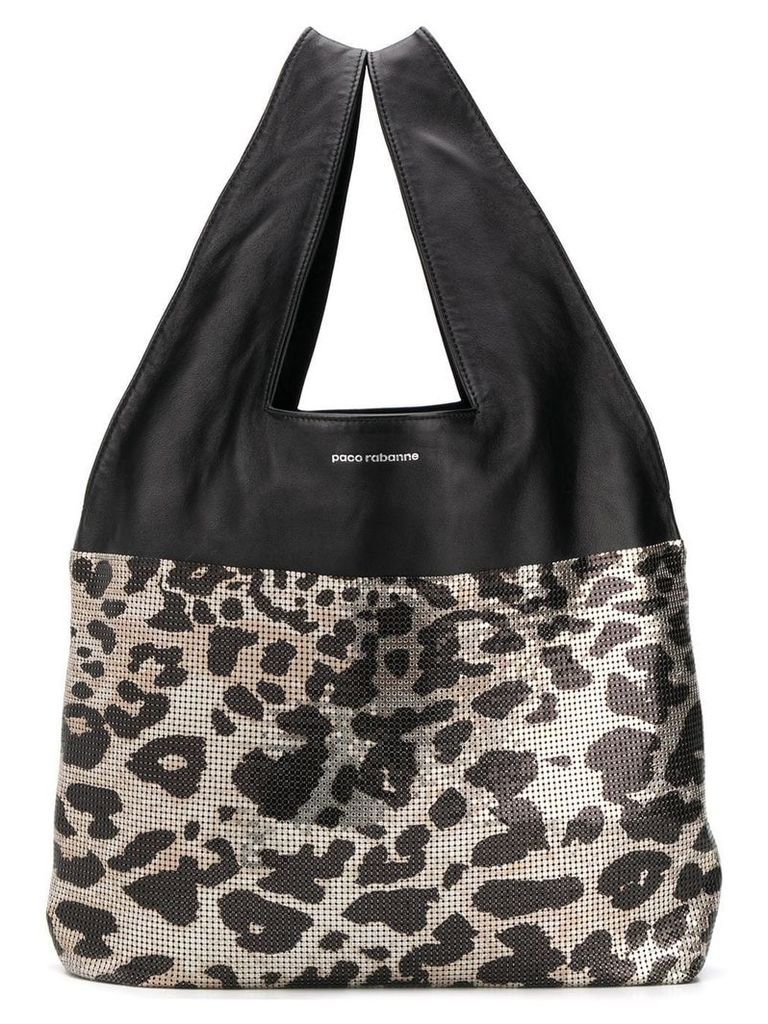 Paco Rabanne leopard tote bag - Black