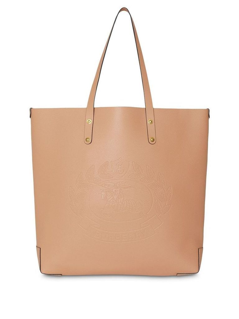 Burberry embossed crest tote - Brown