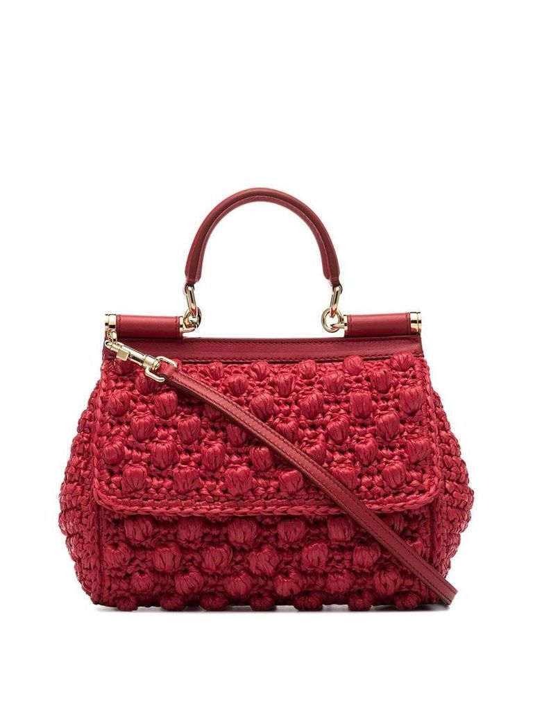 Dolce & Gabbana red Corredo raffia shoulder bag