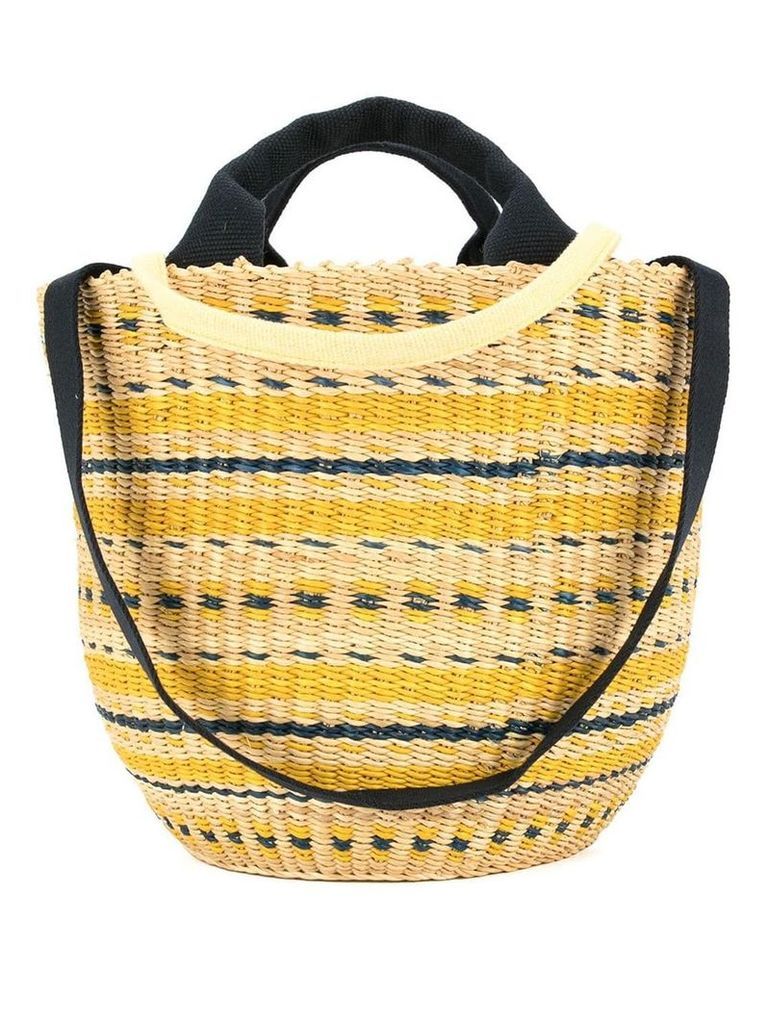 Muun motif round tote bag - Yellow