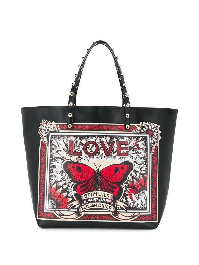 Red Valentino Stay Wild printed tote - Black