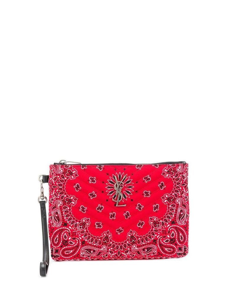 Saint Laurent quilted bandana clutch - Red