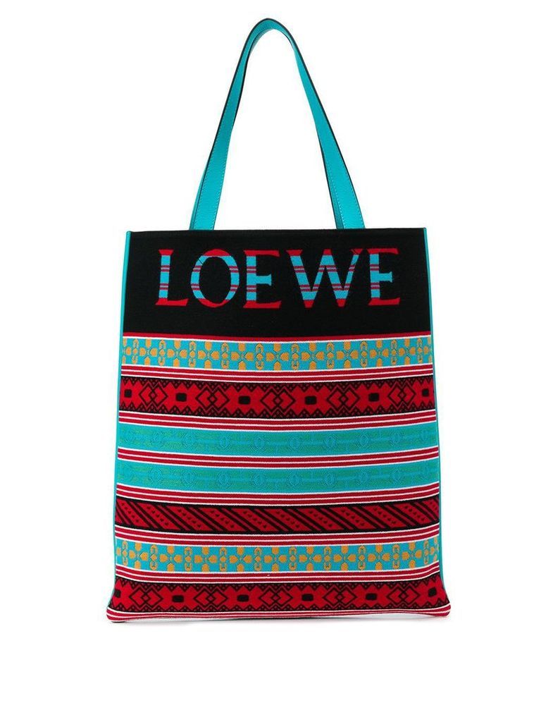 Loewe logo print tote bag - Blue