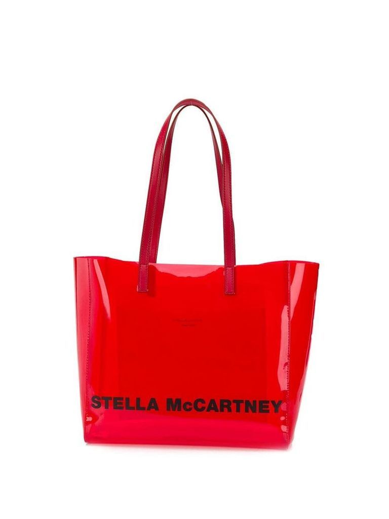 Stella McCartney small logo print tote - Red