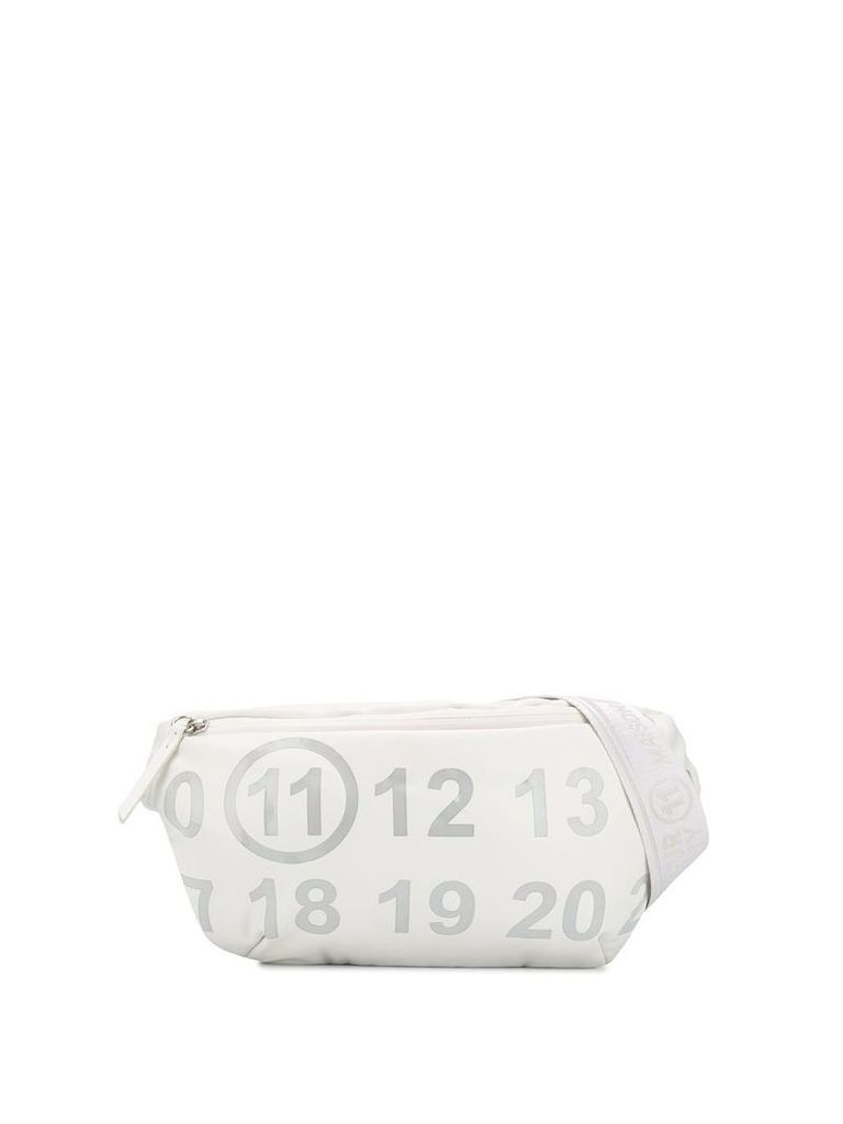 Maison Margiela logo embellished belt bag - White