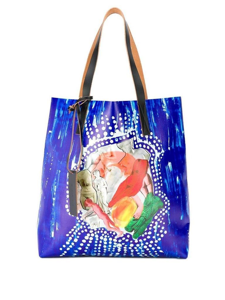 Marni printed shopping bag - Blue