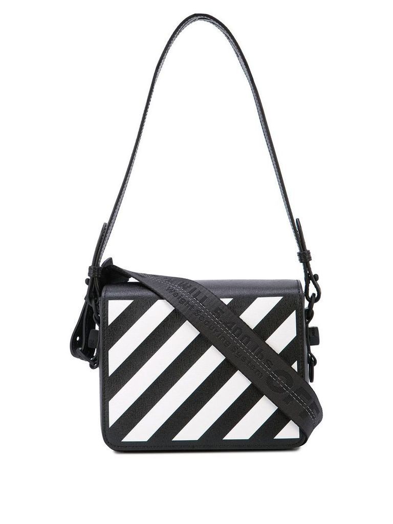 Off-White diagonal print shoulder bag - Black