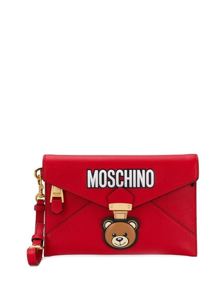 Moschino Teddy Bear envelope clutch - Red