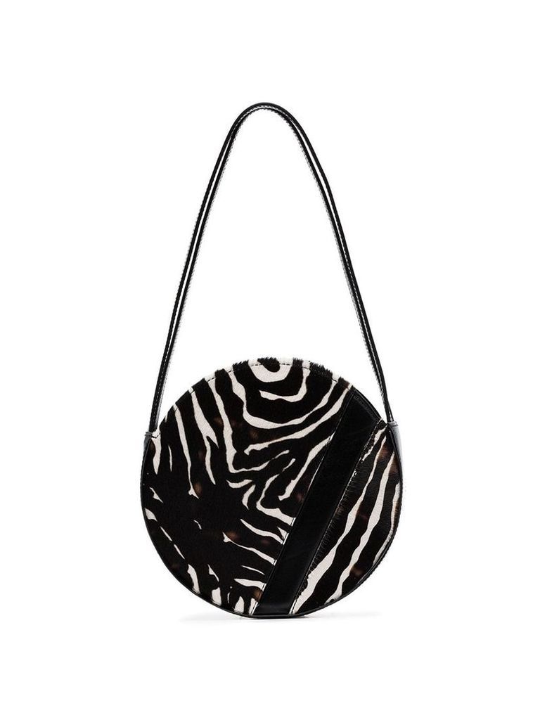 Manu Atelier Lou round zebra print bag - Black