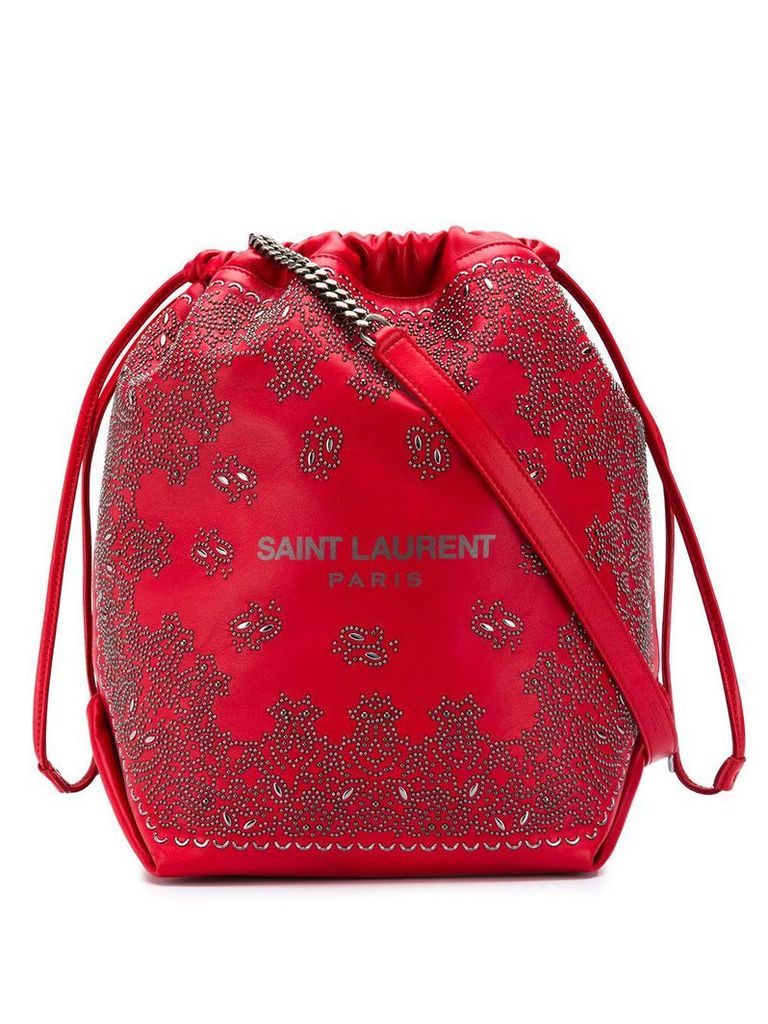 Saint Laurent embellished bandana Teddy bucket bag - Red
