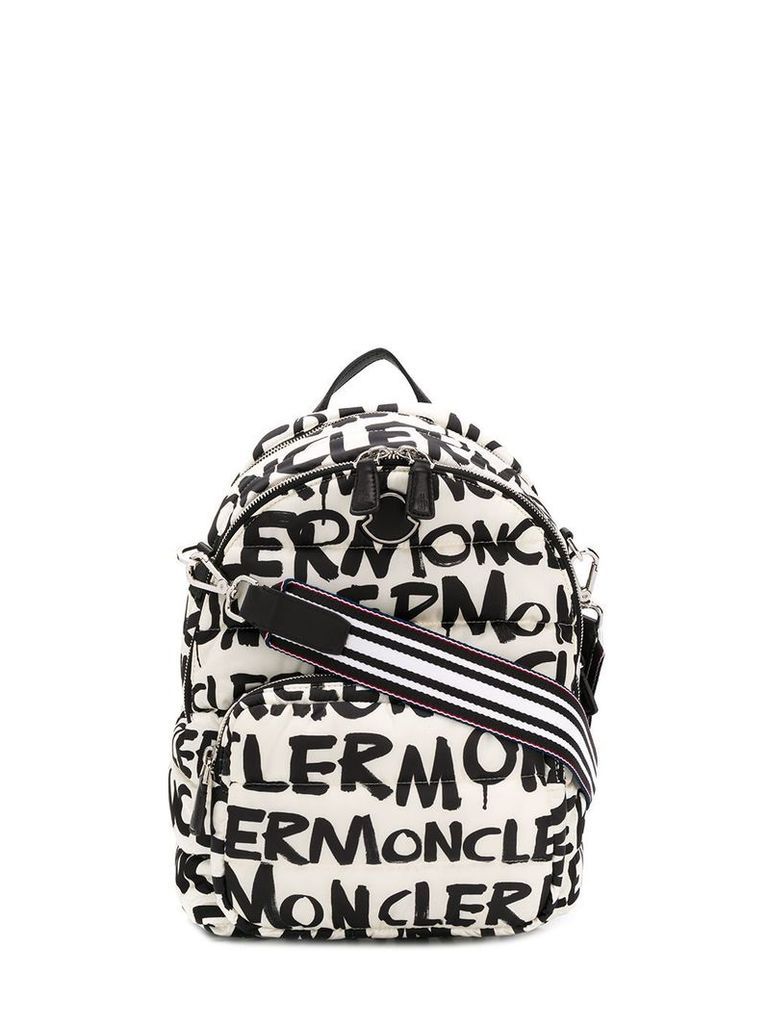 Moncler all over logo backpack - Black