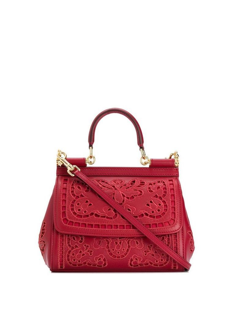 Dolce & Gabbana floral lace shoulder bag - Red